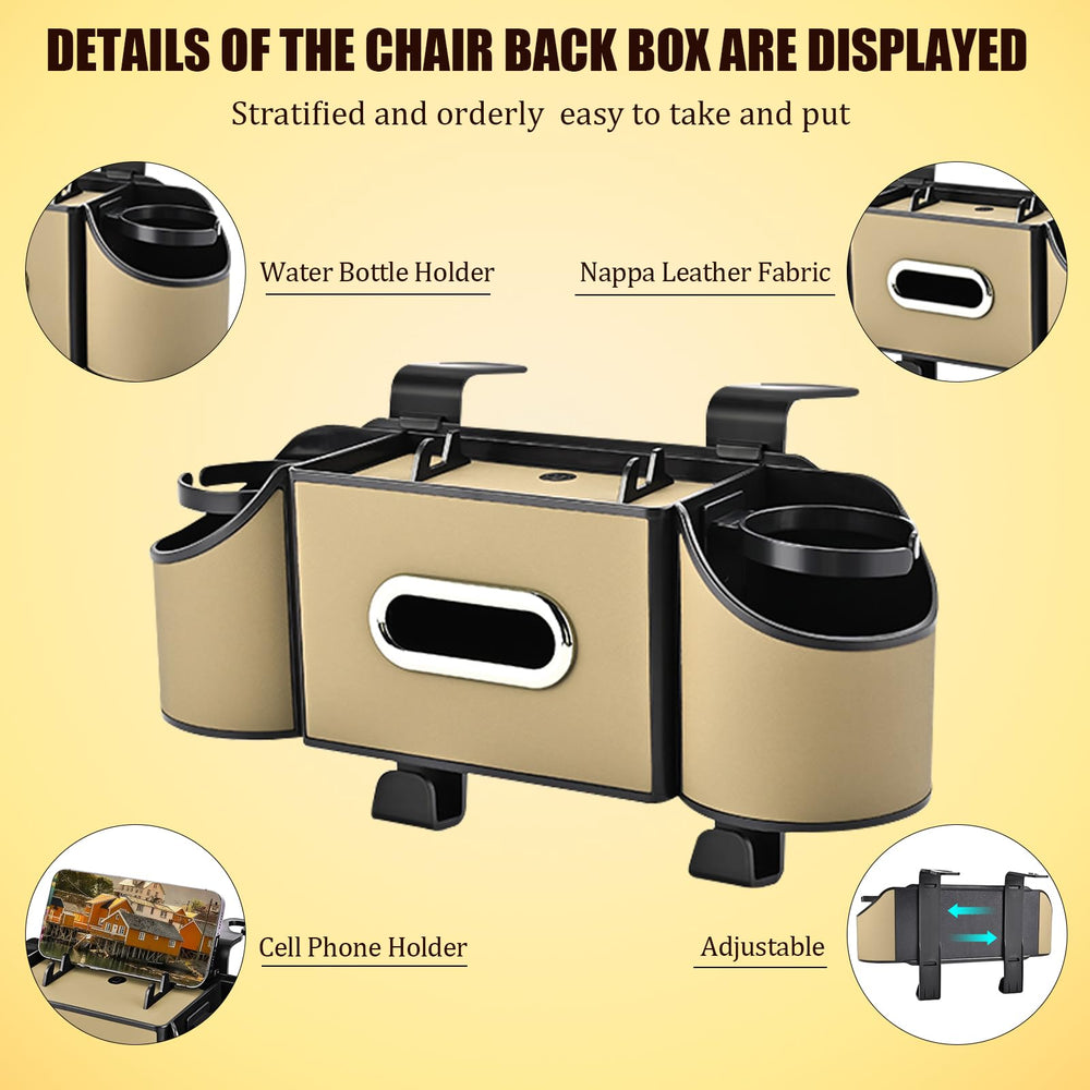 Joezhe organizer size comparison on backseat, compact design saves legroom