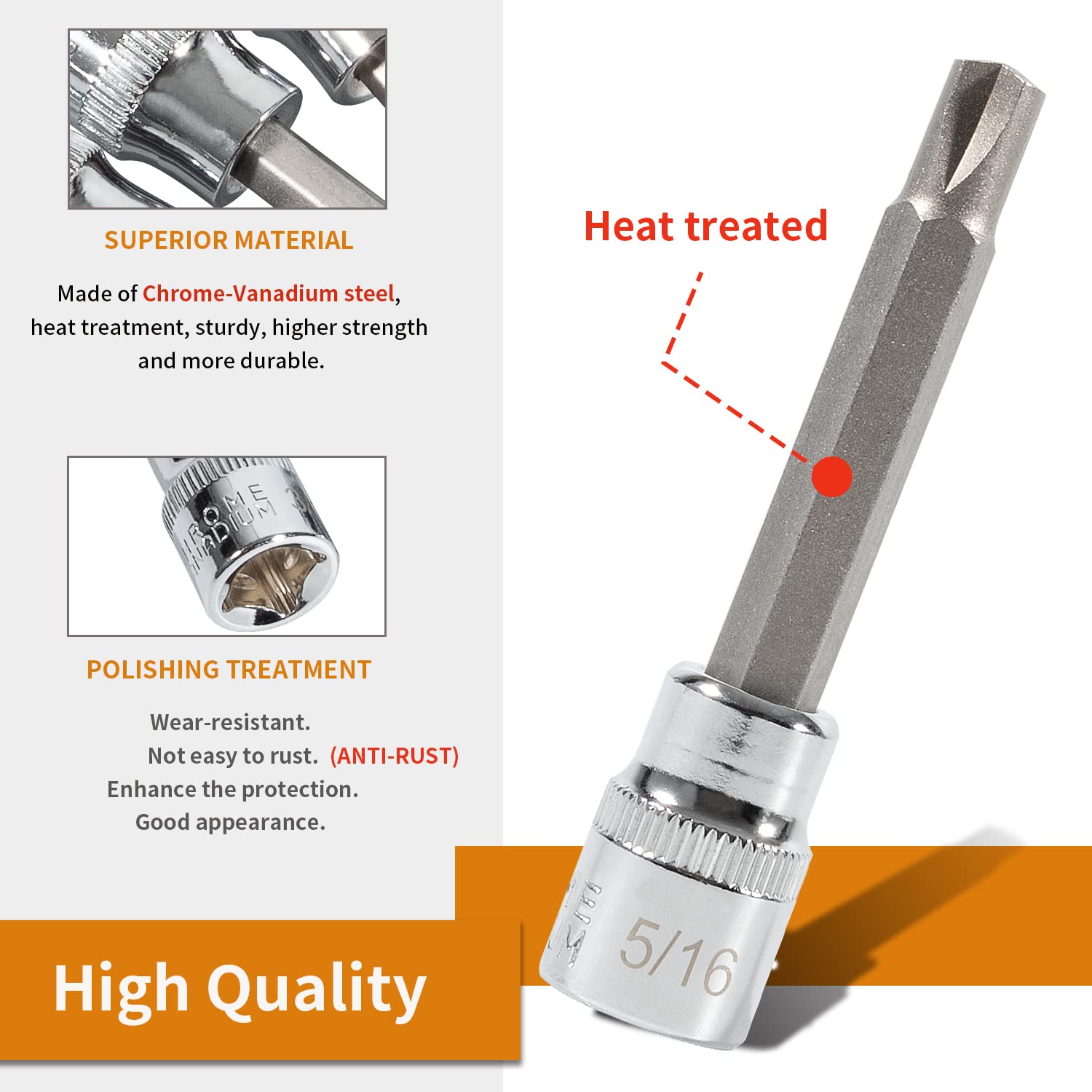 johntruck polished chrome-vanadium surface detail, resists rust and extends tool life