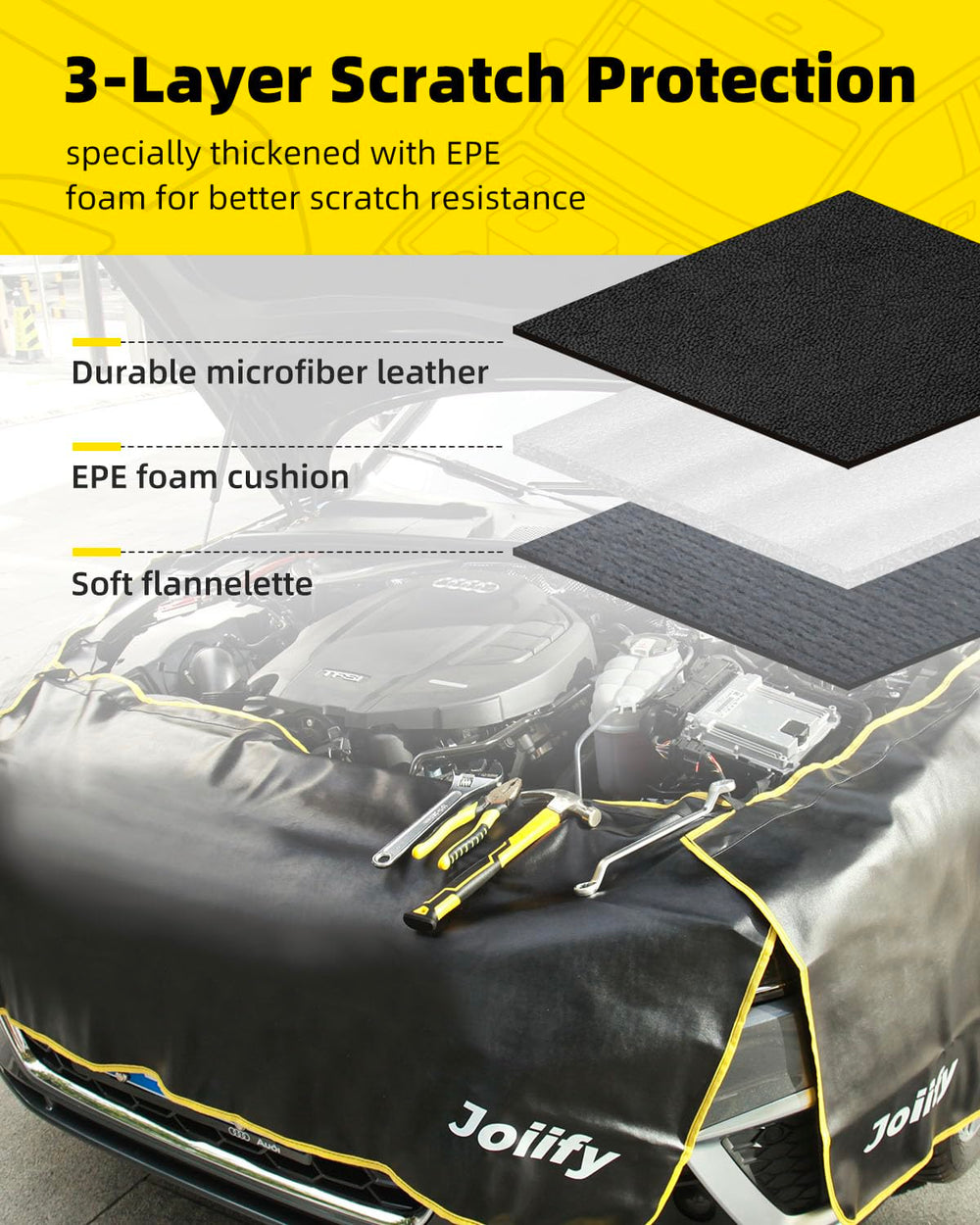 Joiify EPE foam close-up showing thick cushioning to absorb impacts