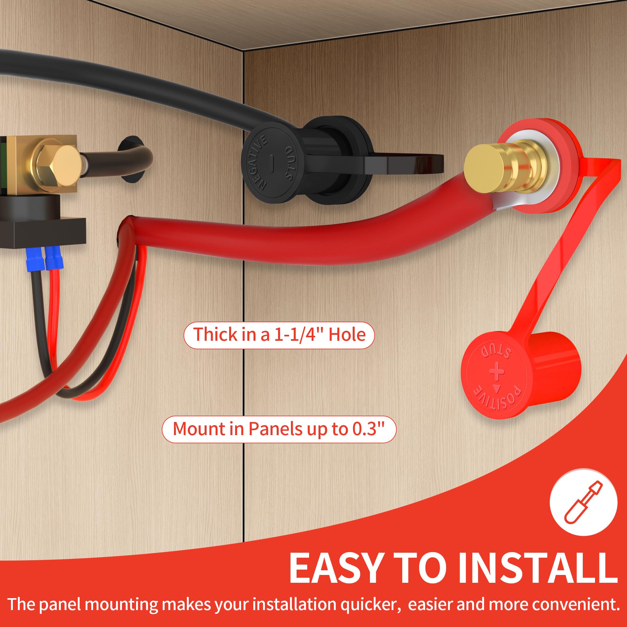 Joinfworld assembled post mounted in panel, demonstrates neat installation and accessibility benefit