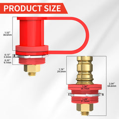 Joinfworld close-up of brass 3/8" stud and nut, provides corrosion resistance and secure connection