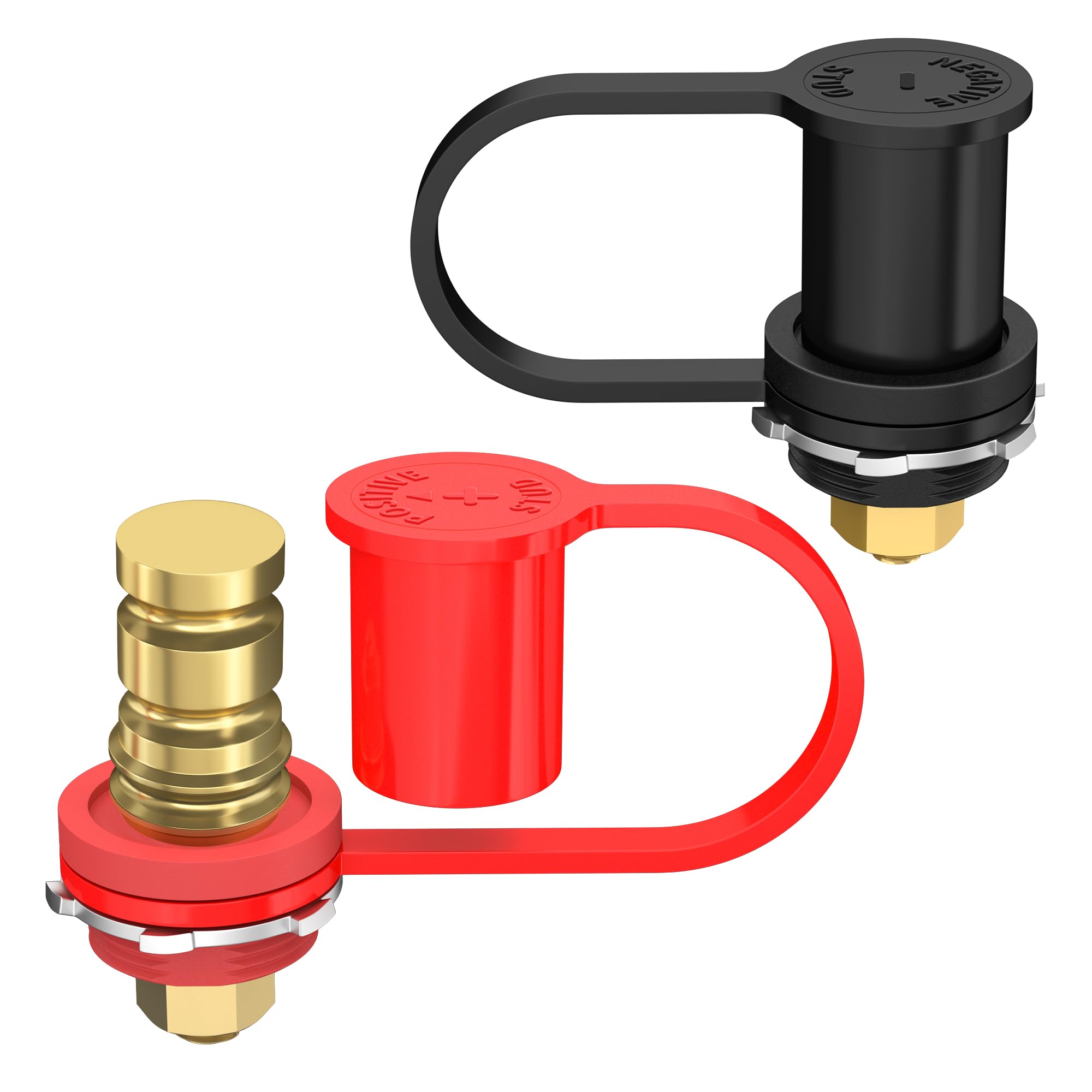 Joinfworld front view of remote jump post showing mounting and stud, enables easy battery access