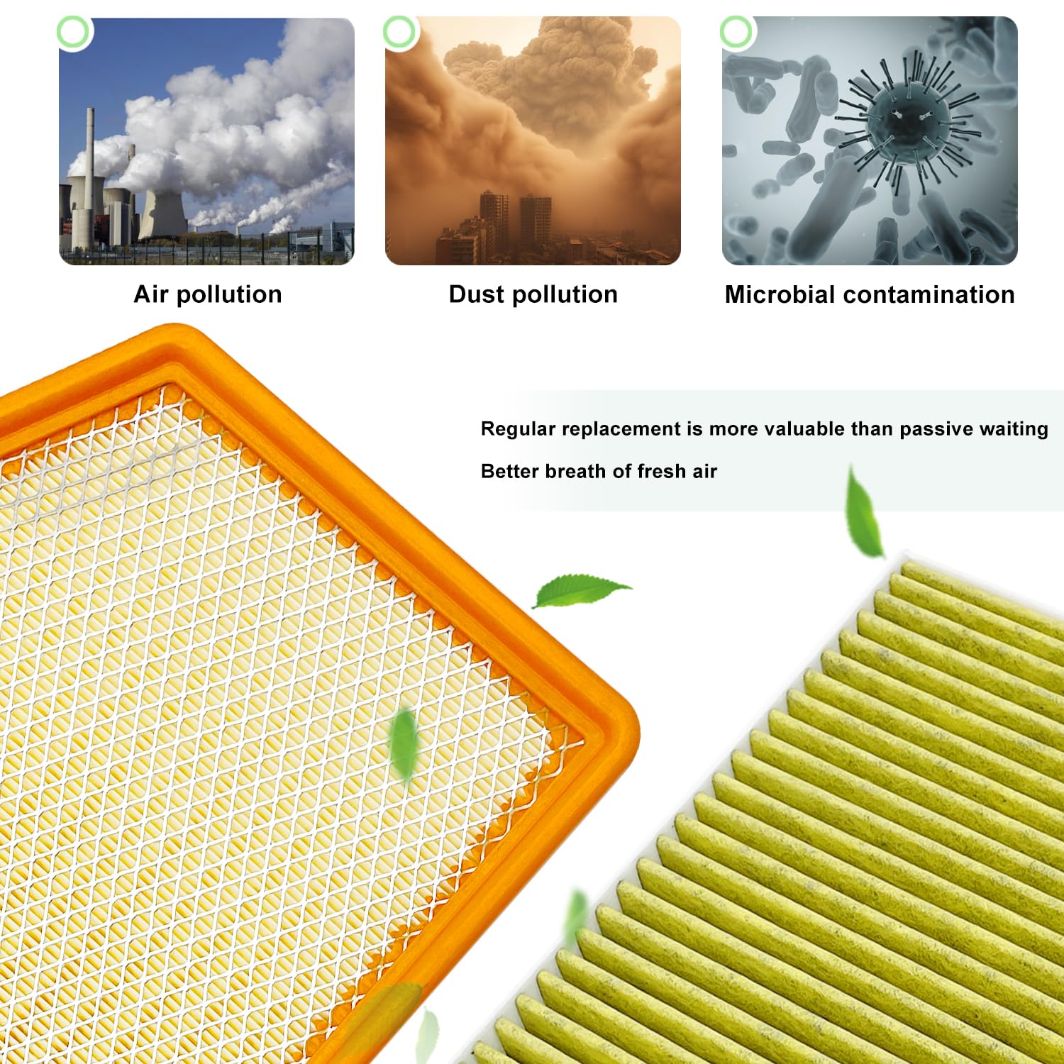 JOJOMARK cabin filter pleats detail demonstrating larger surface area for longer filtration life