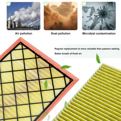 JOJOMARK engine filter texture detail highlighting durable media and airflow benefit