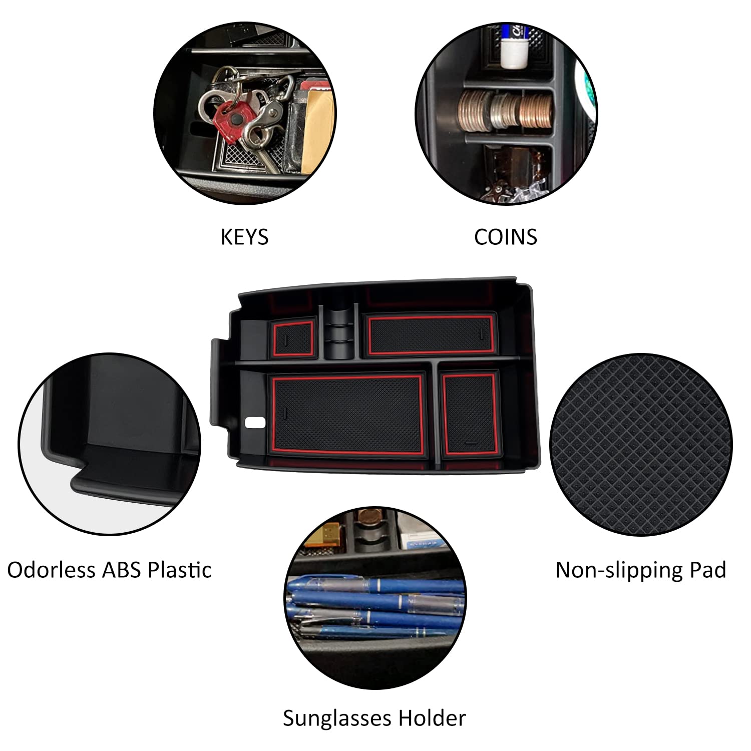 JOJOMARK tray in use with keys and phone for easier access