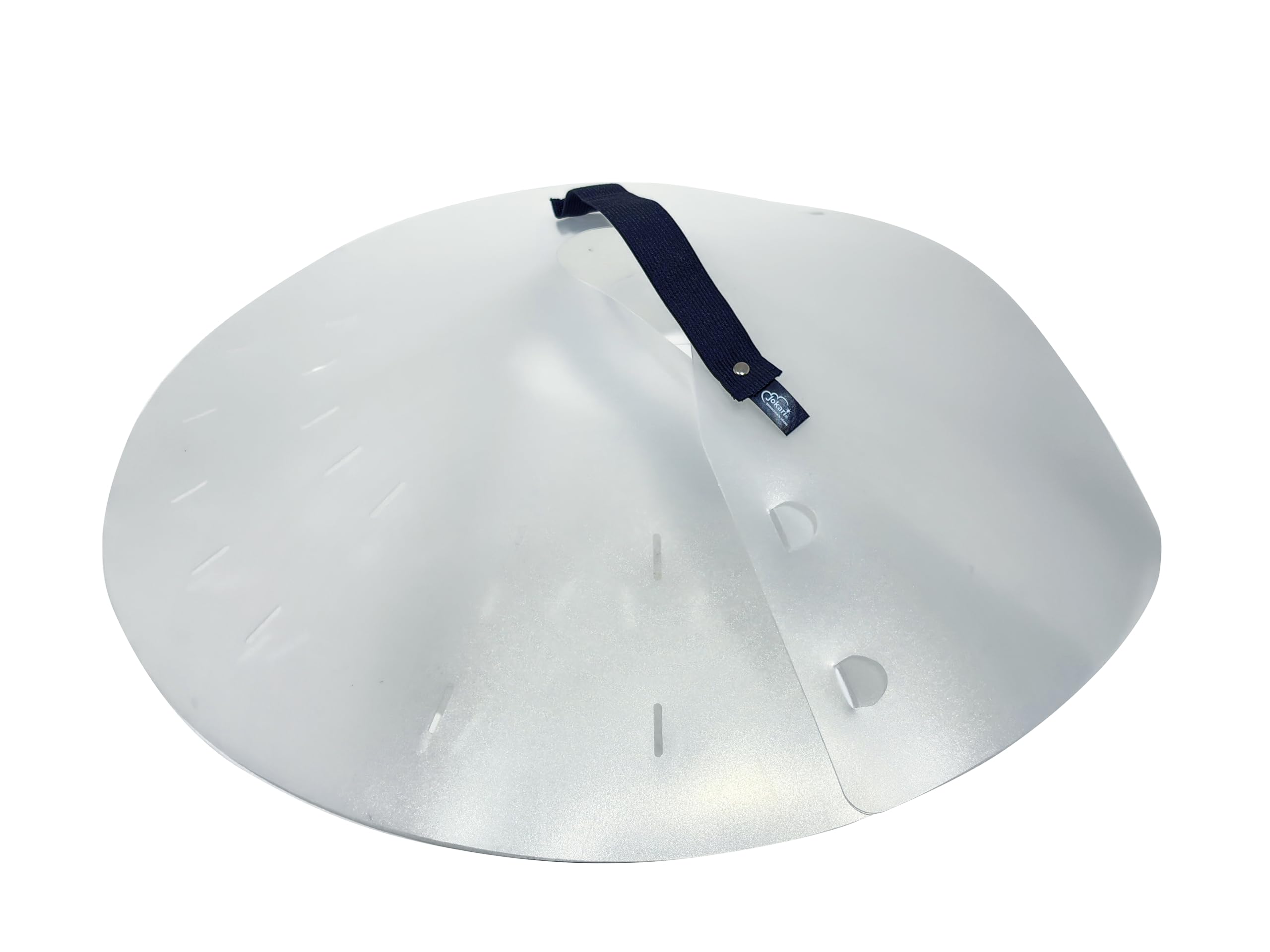 Jokari shield beside ruler showing compact size for easy storage