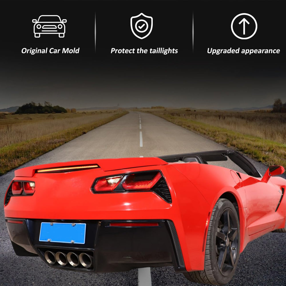 JONKOKO cover installed on Corvette at night enhancing rear styling