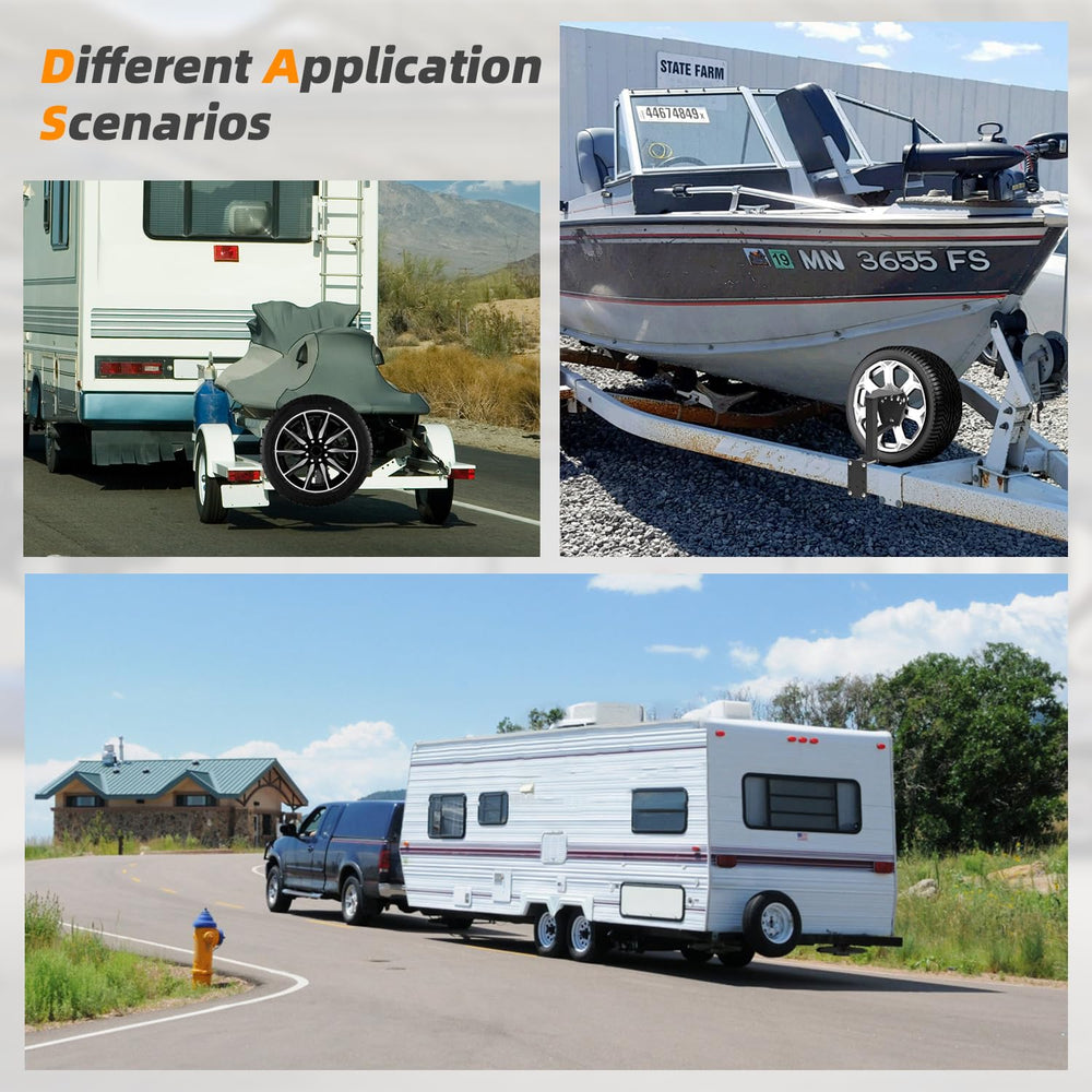 Joroamp lifestyle shot of trailer with mounted spare ready for towing