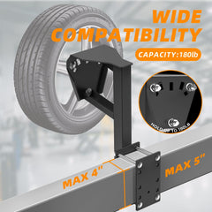 Joroamp spare tire mounted on a utility trailer showing stable transport
