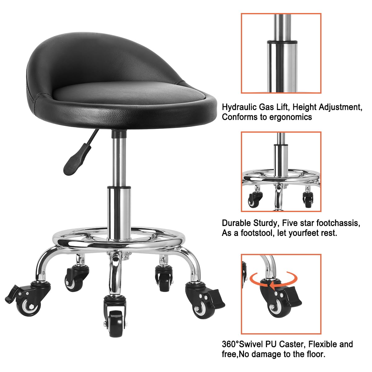 JOSTZHXIN Style 4 backrest detail showing small lumbar support for short tasks