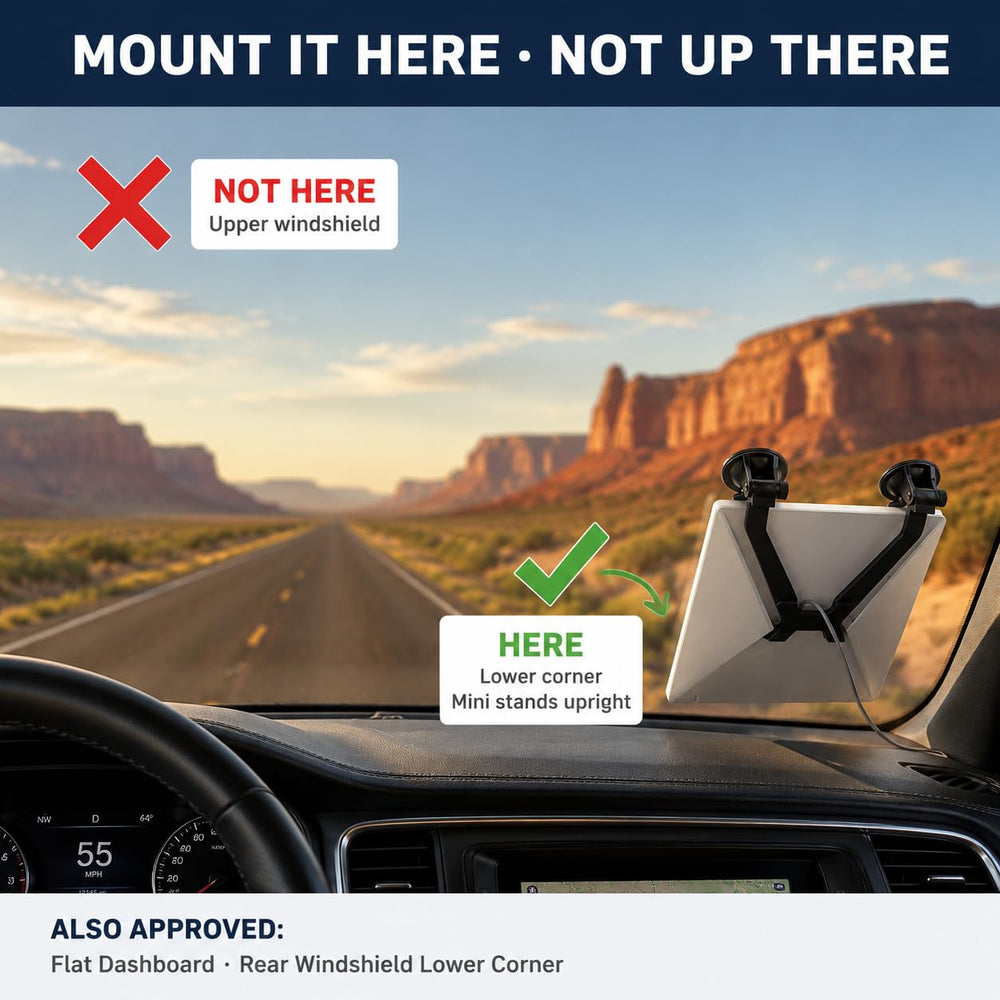 JOULPOUZA mount installed on vehicle dashboard for reliable in-car placement