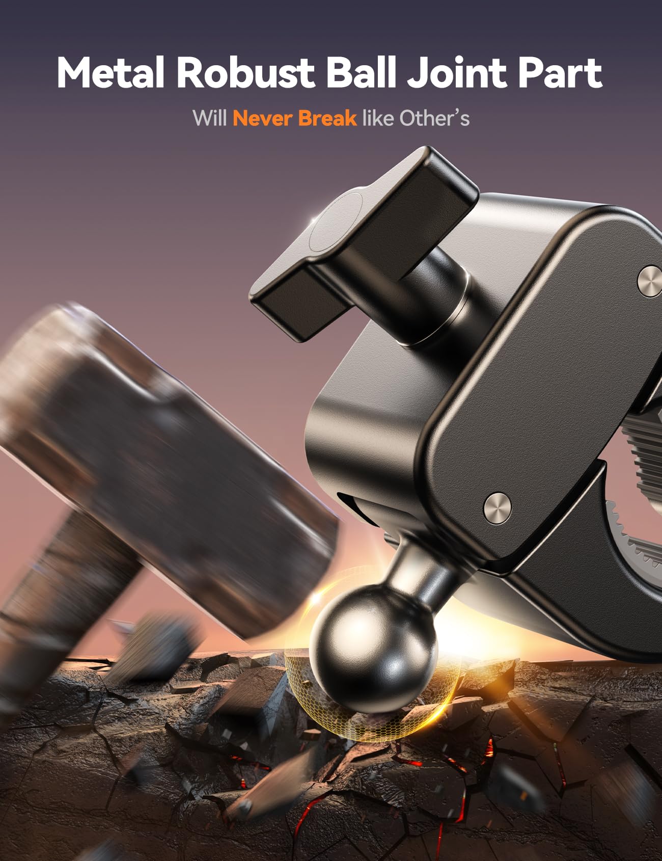 JOYROOM reinforced ball joint detail for durable anti-shake stability