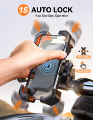 JOYROOM close-up of auto-lock button, one-hand operation benefit