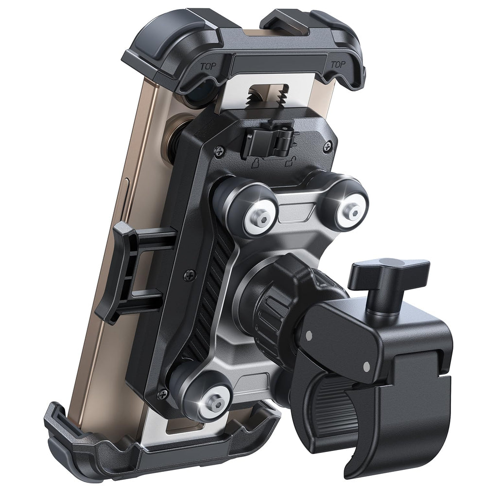 JOYROOM front view clamped on handlebar showing secure fit and stability