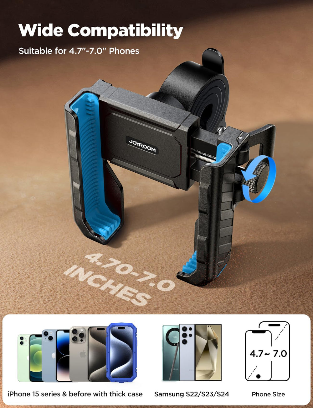 JOYROOM installed on motorcycle handlebar for secure navigation and recording