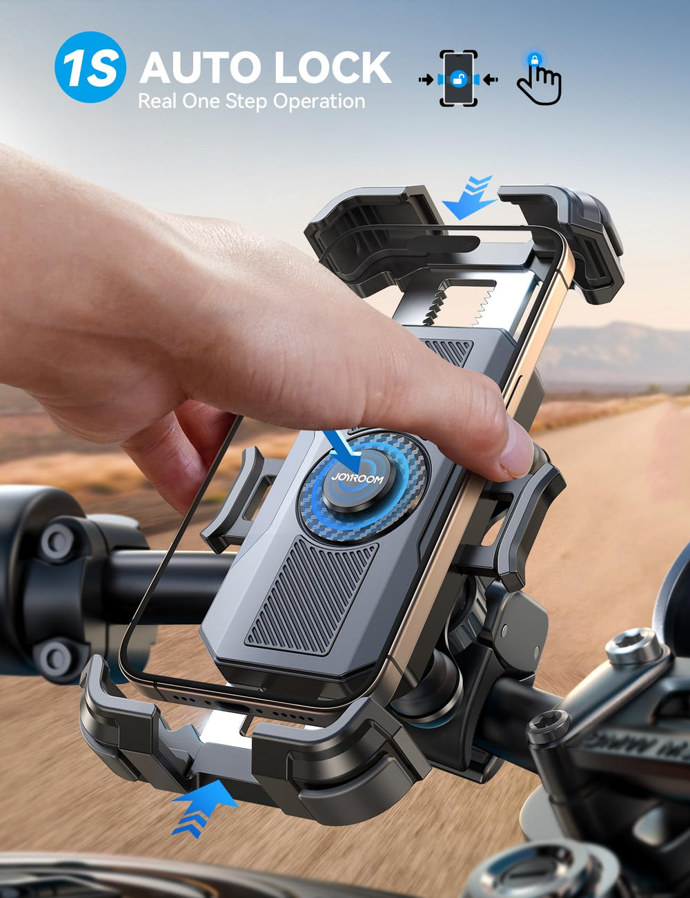 JOYROOM side profile with lock button pressed for fast one-handed locking