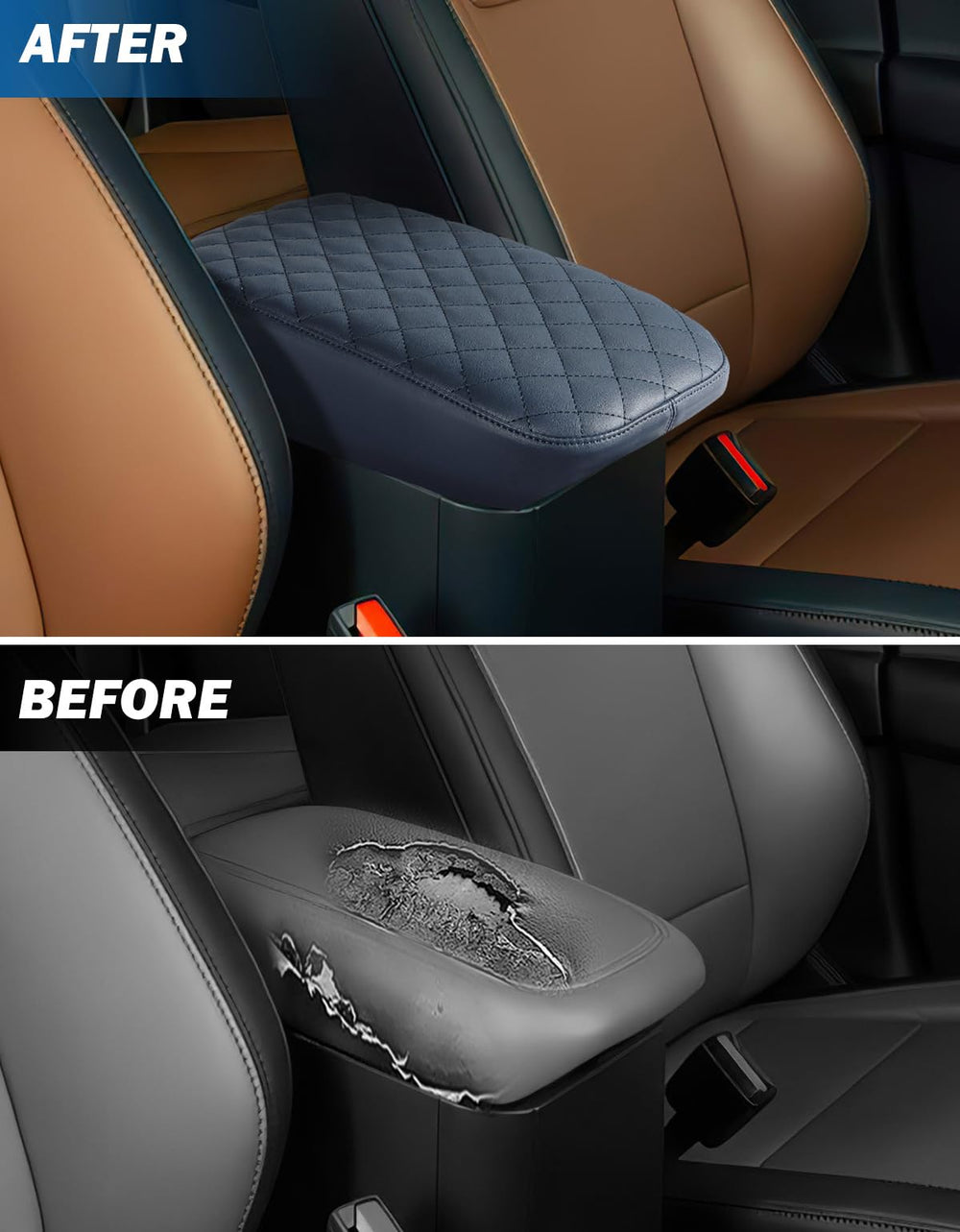 JOYTUTUS detail of anti-slip bands securing cover to console for stability
