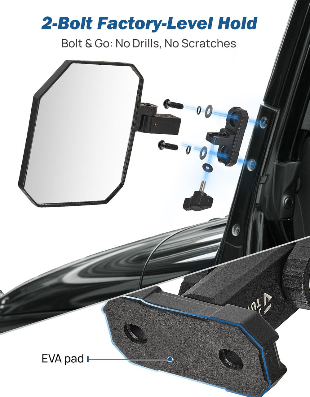 JOYTUTUS iron bracket and PP shell closeup showing corrosion resistance and strength