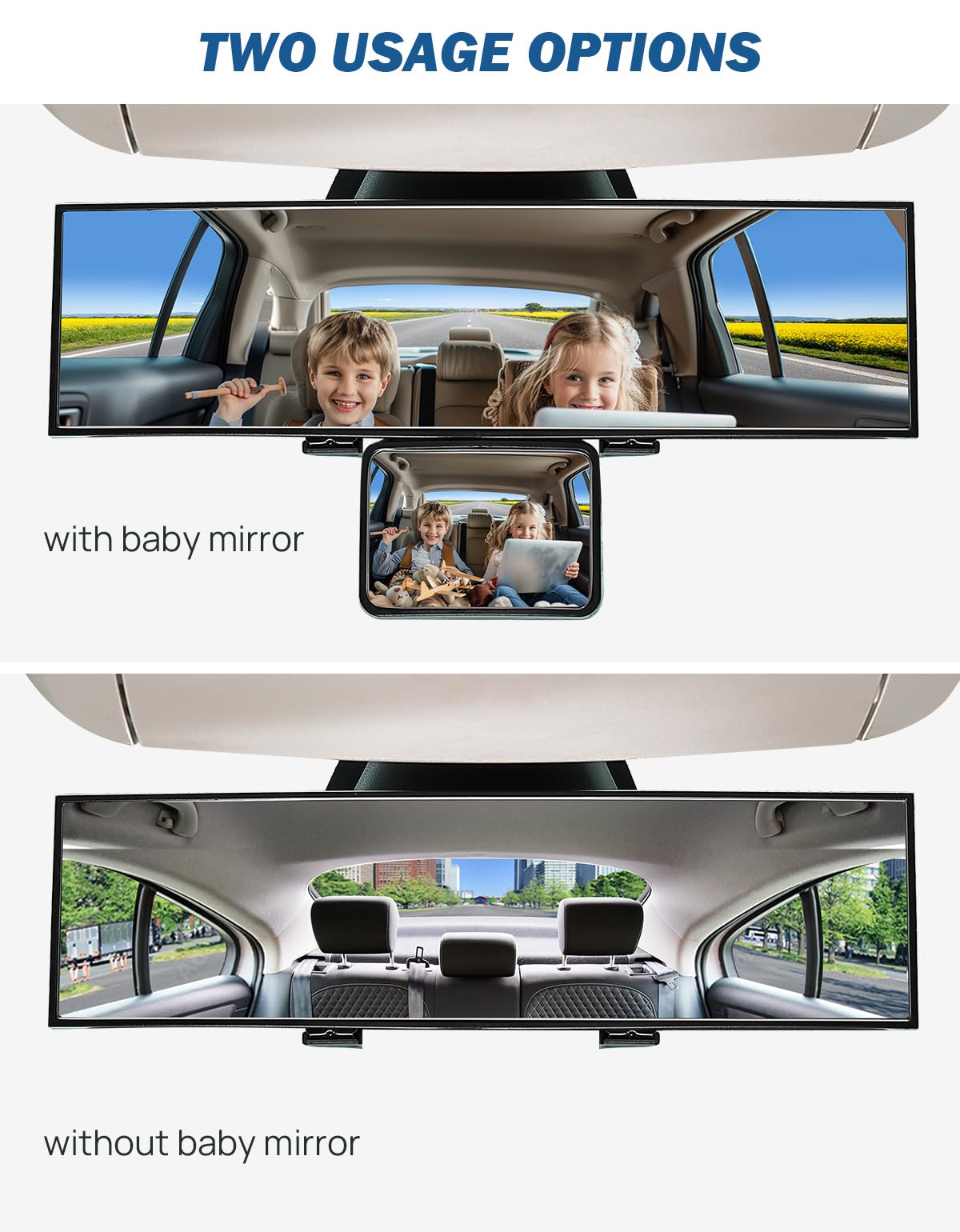 JOYTUTUS baby mirror removed to show unobstructed panoramic view benefit