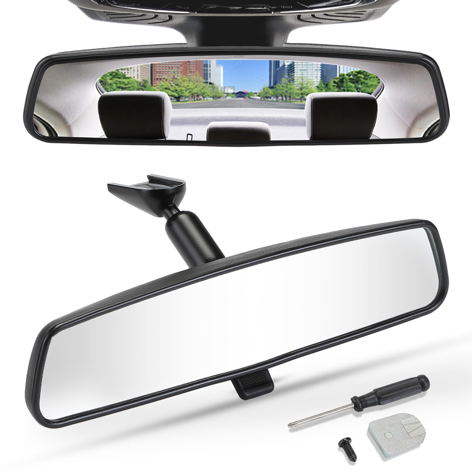 JOYTUTUS front view mirror showing wide 10.6-inch field of view and clearer sightlines