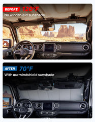 JOYTUTUS installed inside a Jeep Wrangler keeping cabin cooler