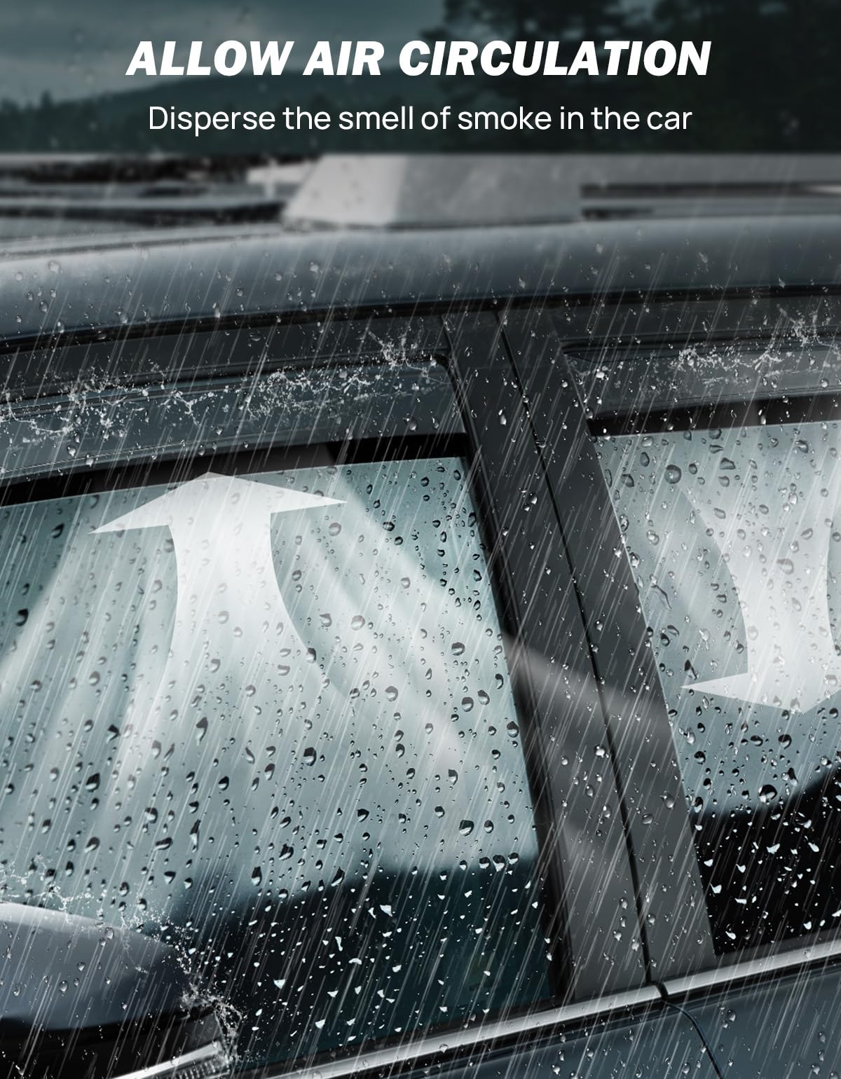 JOYTUTUS installed on rear passenger window showing airflow improvement