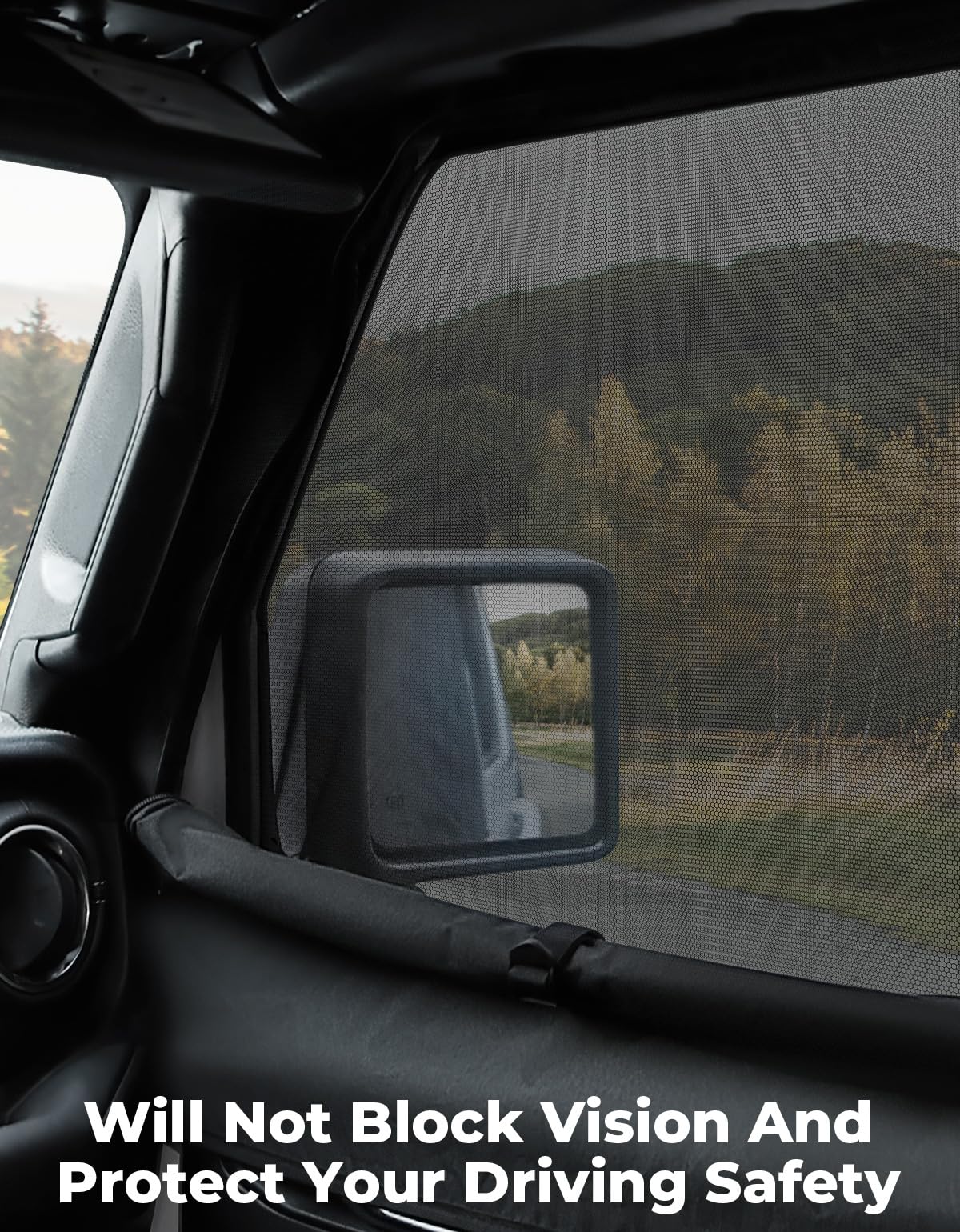 JOYTUTUS installed with window down showing clear rearview benefit