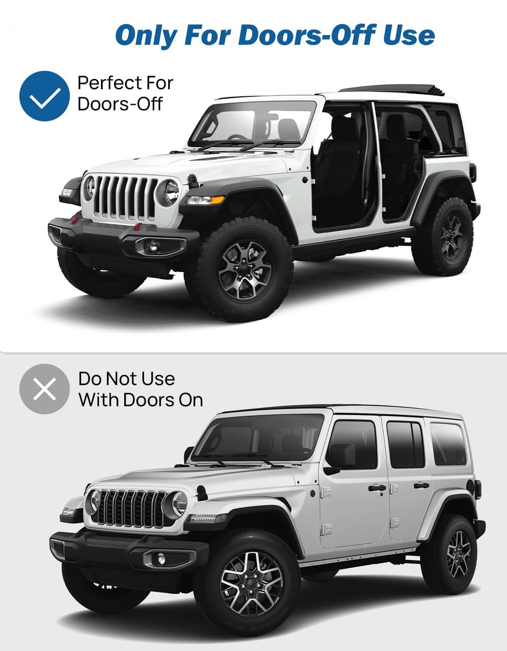 JOYTUTUS mounted on open-road Wrangler displaying doors-off driving freedom