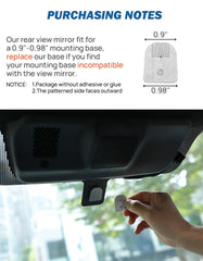 JOYTUTUS rear view mirror mounted in a car illustrating broader rear visibility benefit