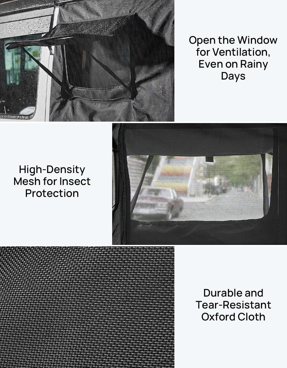 JOYTUTUS cover held by hand near vehicle showing compact size and simple storage