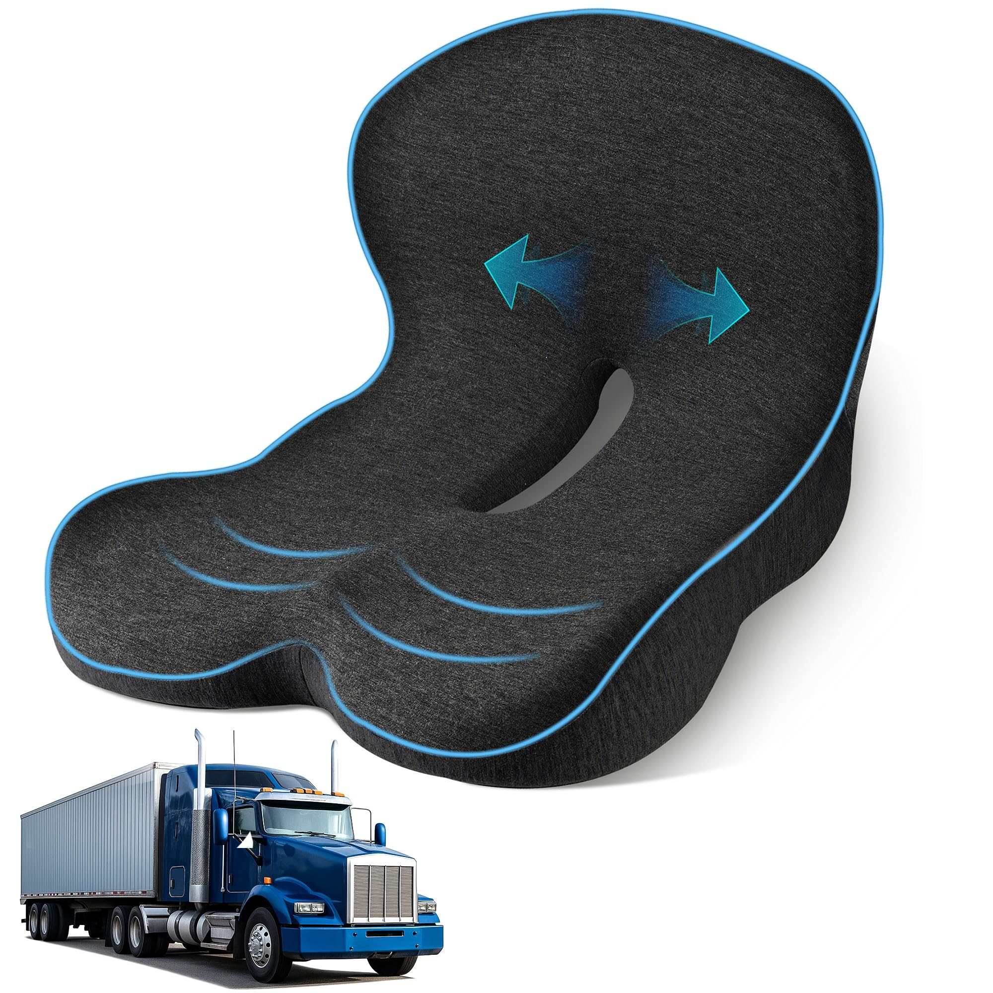 jpinlr front view of cushion showing full L-shape and comfortable support
