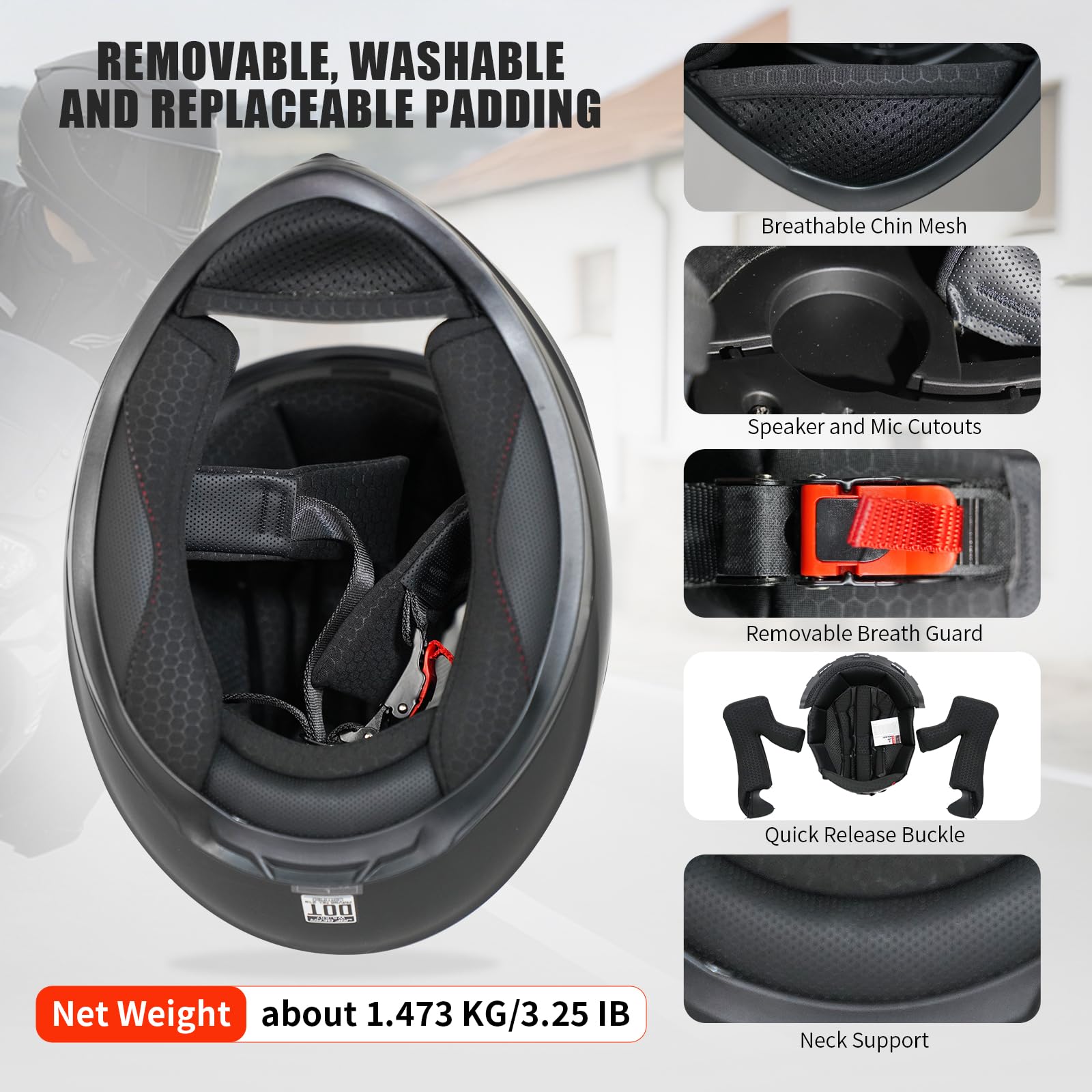JQF Gear WS-607 on motorcycle lifestyle shot showing everyday riding use