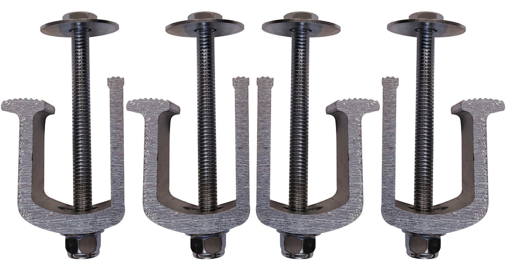 JQuad front view of 4-pack clamps showing ready-to-install convenience