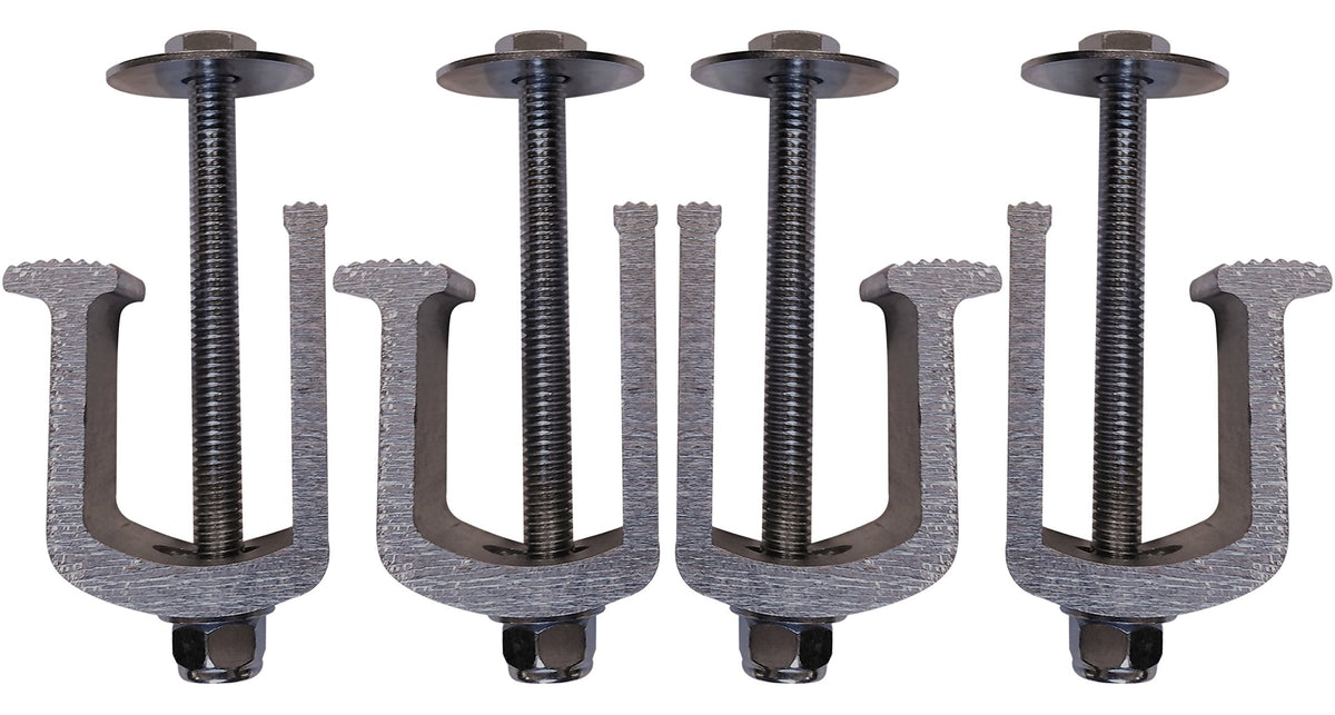 JQuad front view of 4-pack clamps showing ready-to-install convenience