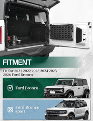 JROAD folded tailgate as MOLLE panel offering organized storage benefit