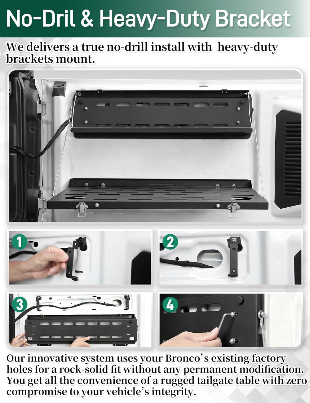 JROAD table holding heavy gear demonstrating 88 lb load capacity benefit