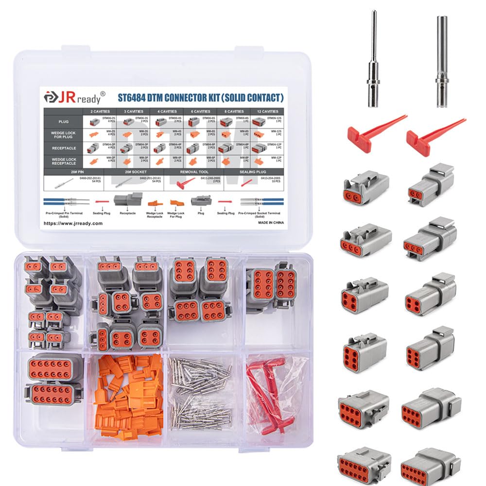 JRready front packaging showing full DTM connector kit and benefits