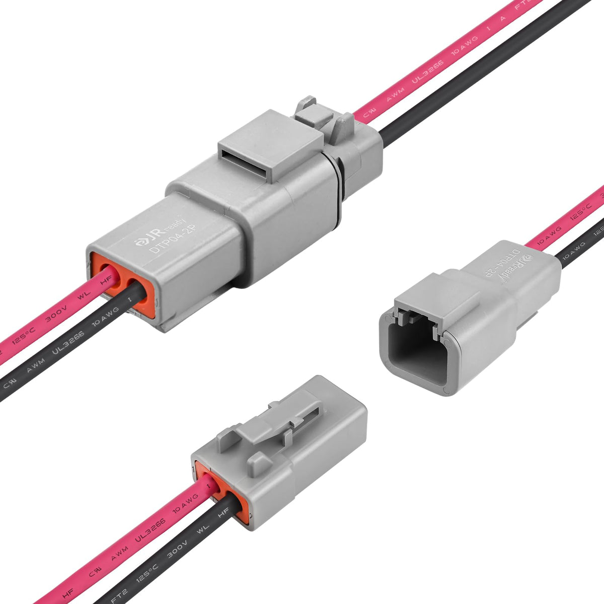 JRready DTP front view showing connector pair and secure fit benefit