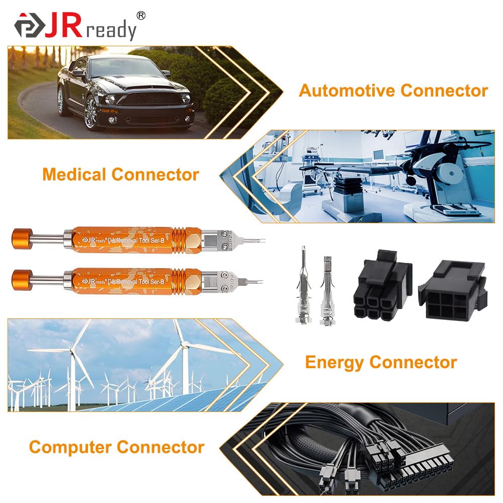 JRready tools on a workbench with connectors highlighting professional repair use