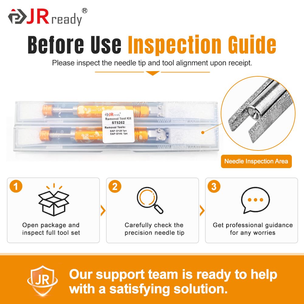 JRready close-up of female tool tip showing hardened alloy for clean extraction