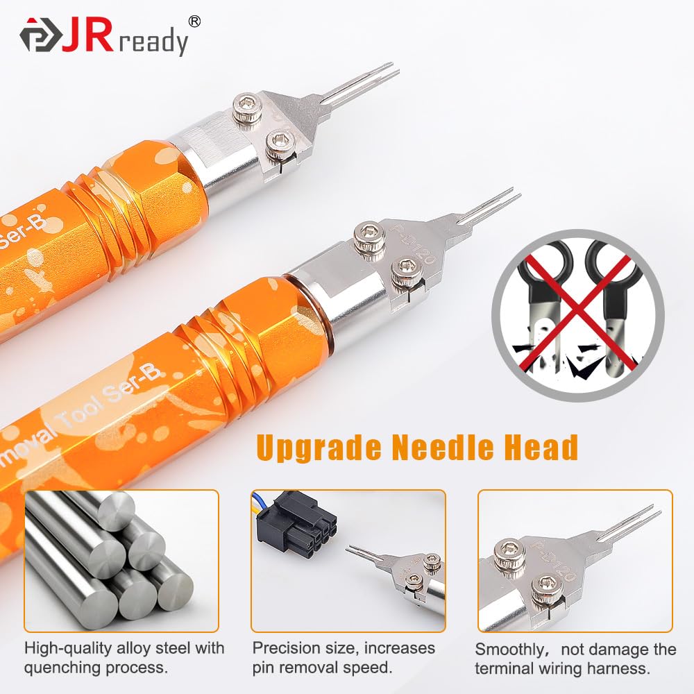 JRready tools in use extracting a Micro-Fit pin offering safe, damage-free removal