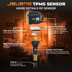 Jsueng sensor installed inside wheel showing correct placement for consistent monitoring