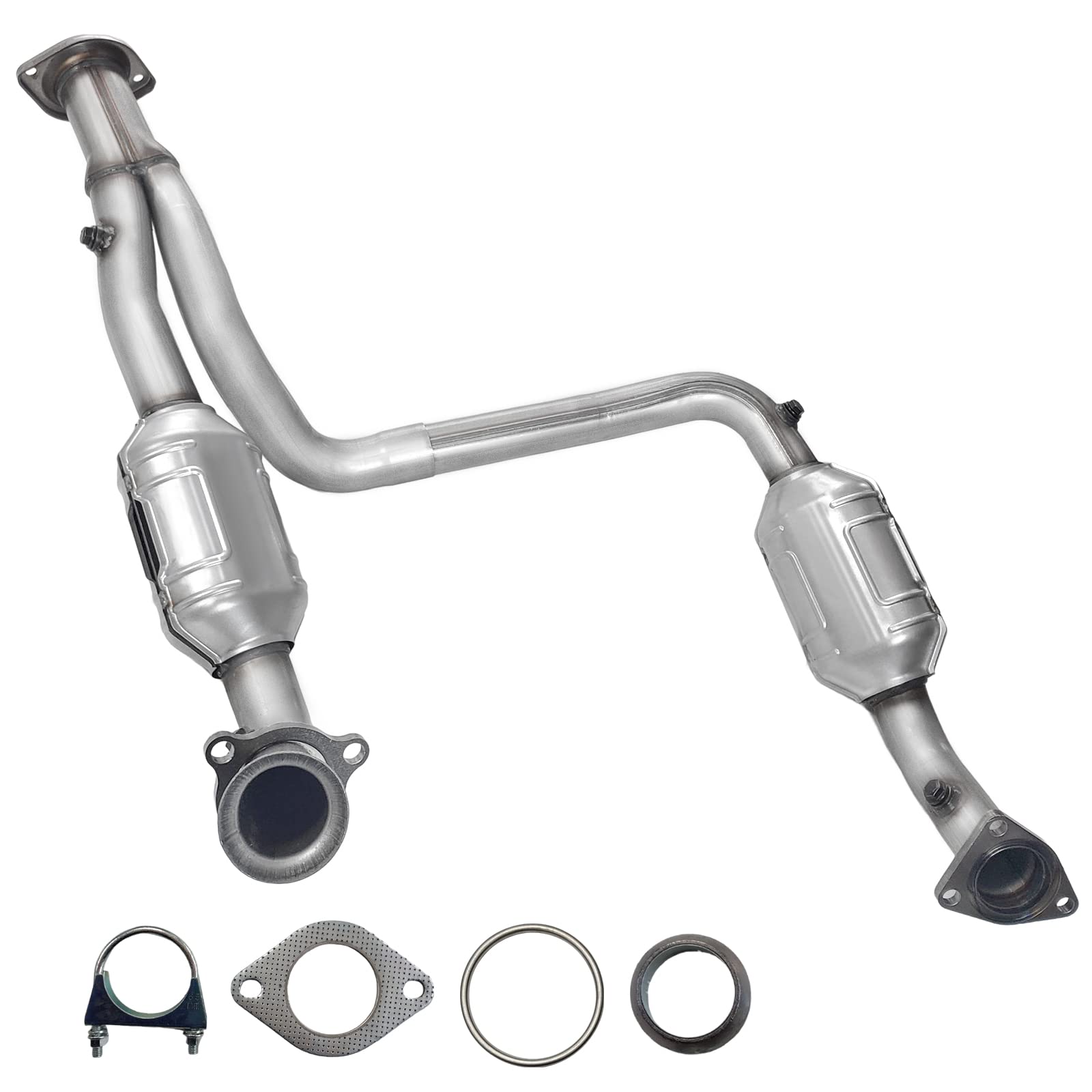 JT catalytic converter front view showing direct-fit flanges and quick identification benefit