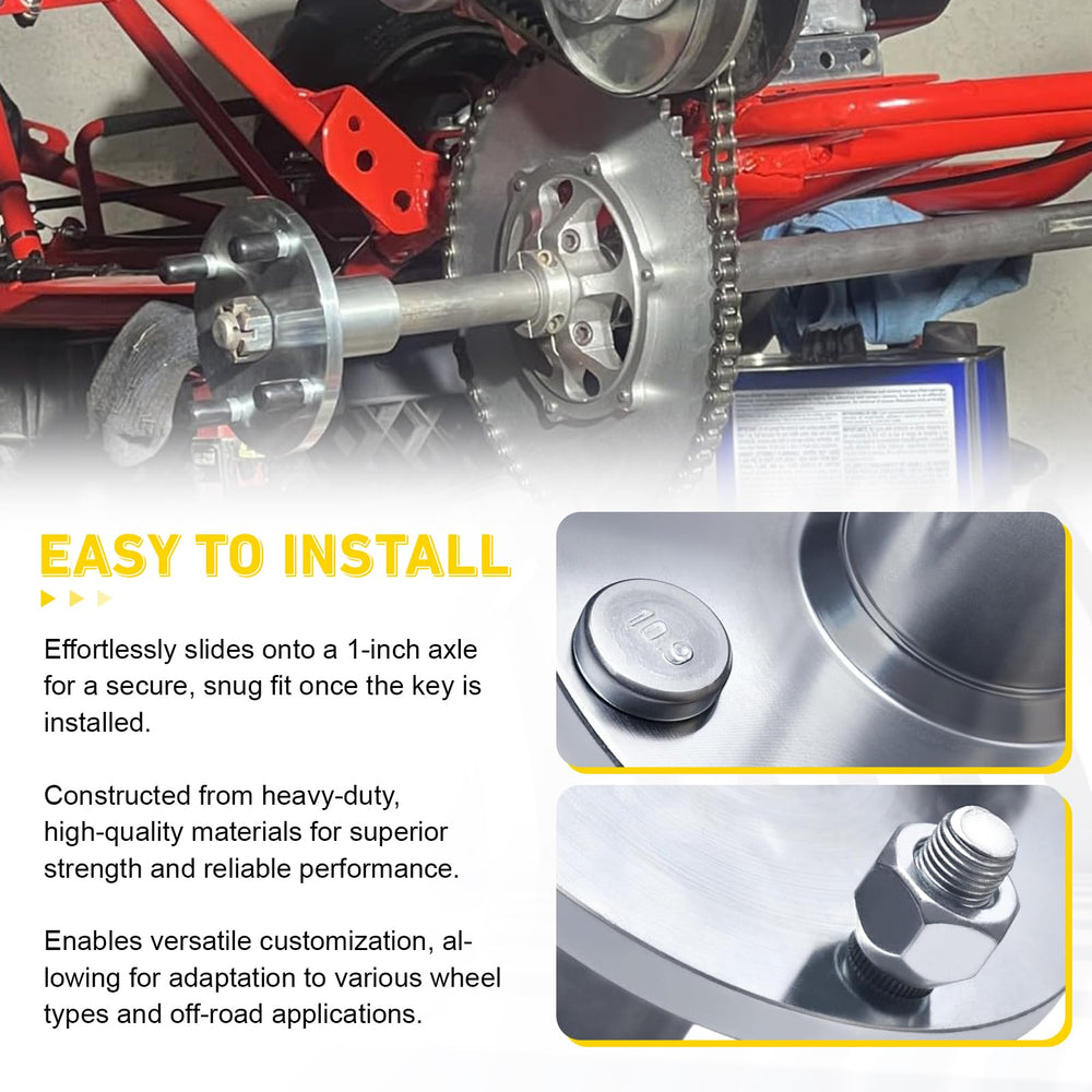 jtfrkope hub mounted on 8-inch wheel demonstrating ready-to-fit compatibility