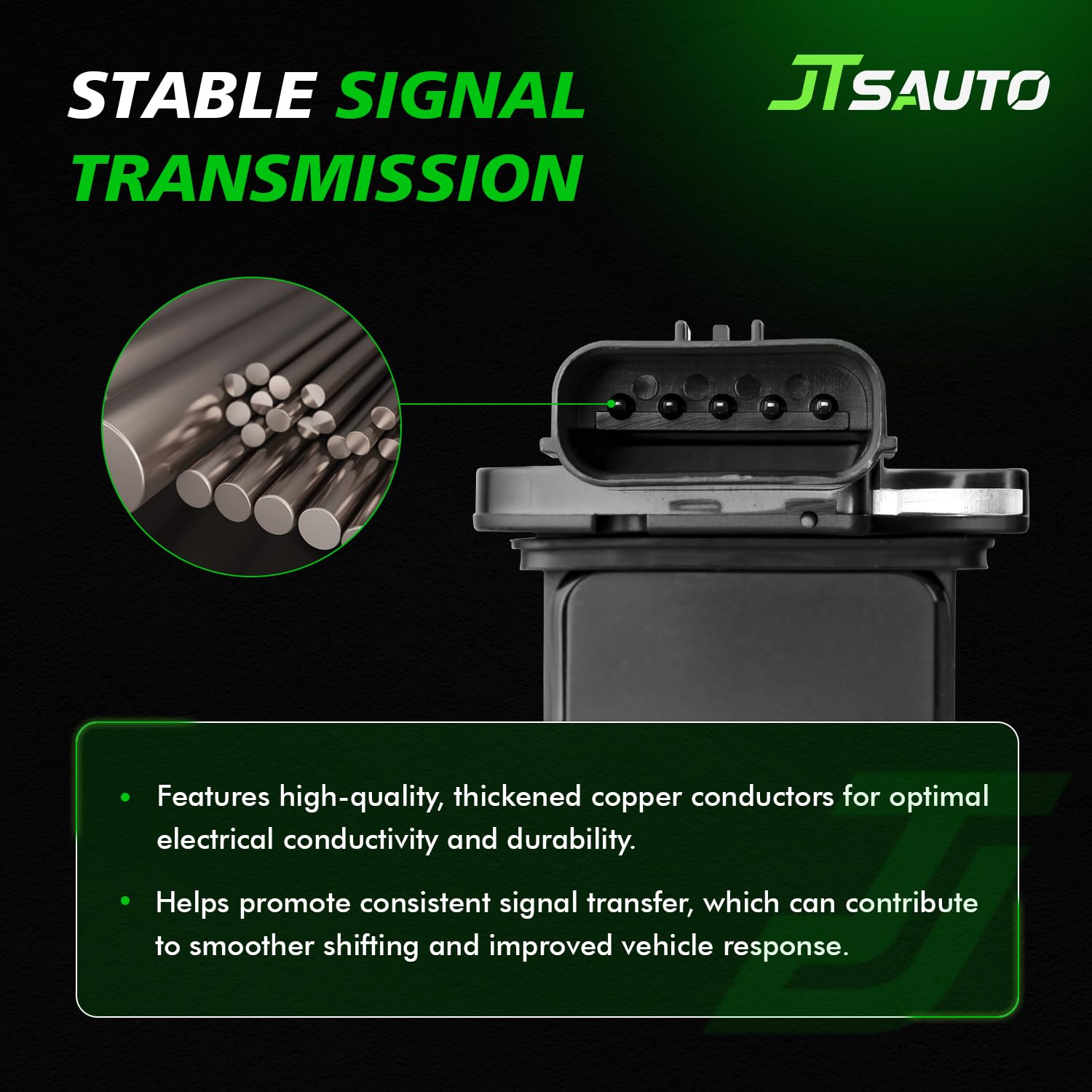 JTSAUTO installed MAF sensor in engine bay demonstrating proper placement benefit