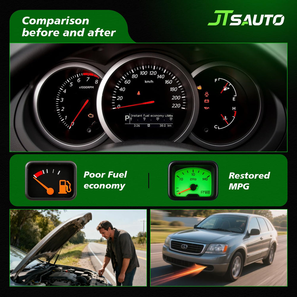 JTSAUTO MAF sensor in garage during installation showing DIY ease and reliability
