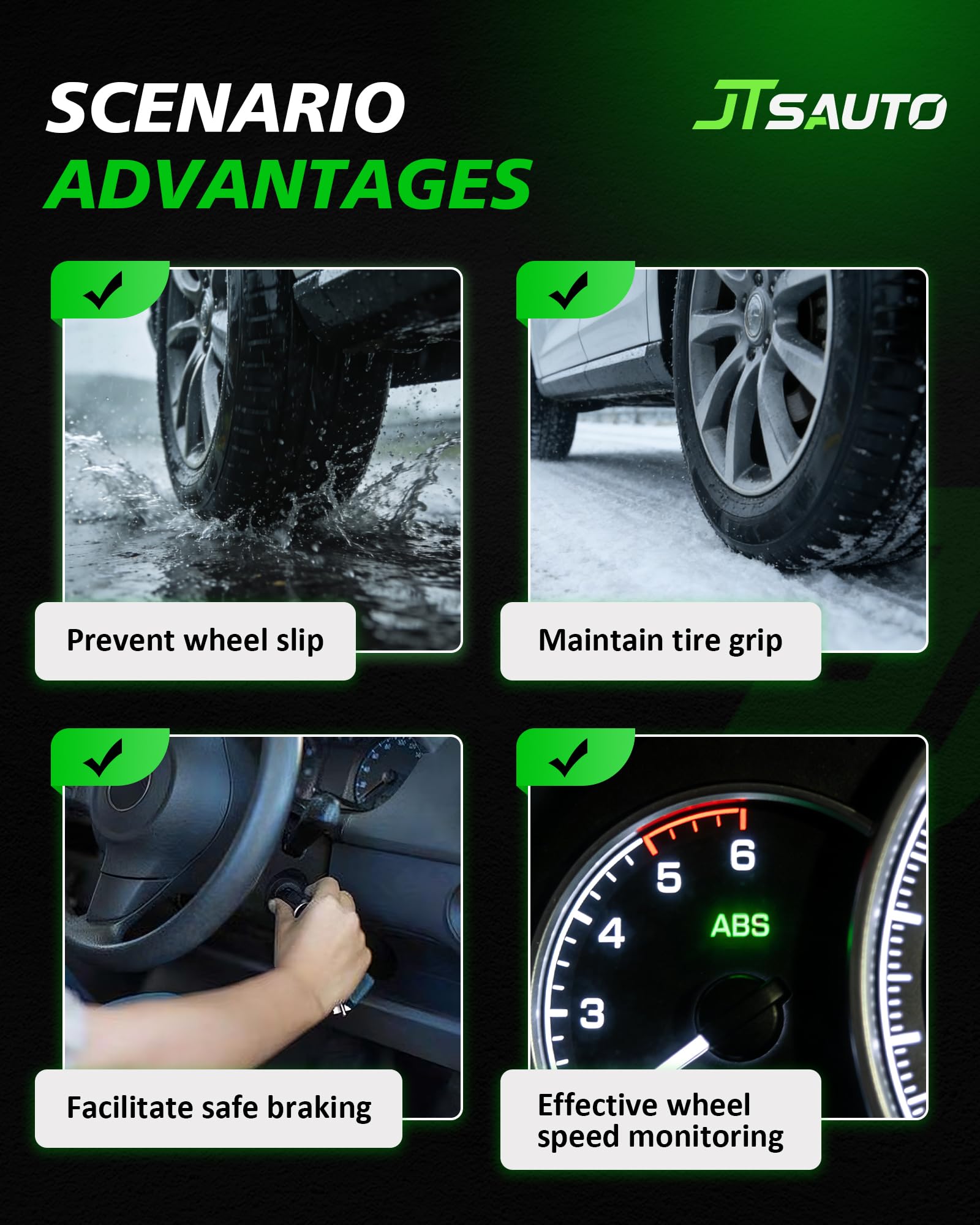 JTSAUTO sensor mounted at rear axle illustrating reliable signal
