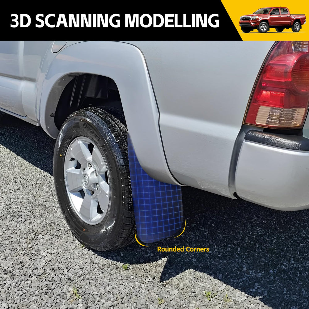 JTYZSM mud flap beside ruler and tire showing accurate sizing benefit