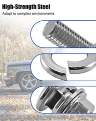 JUFWKO bolt head and washer detail showing durable finish and flush seating benefit