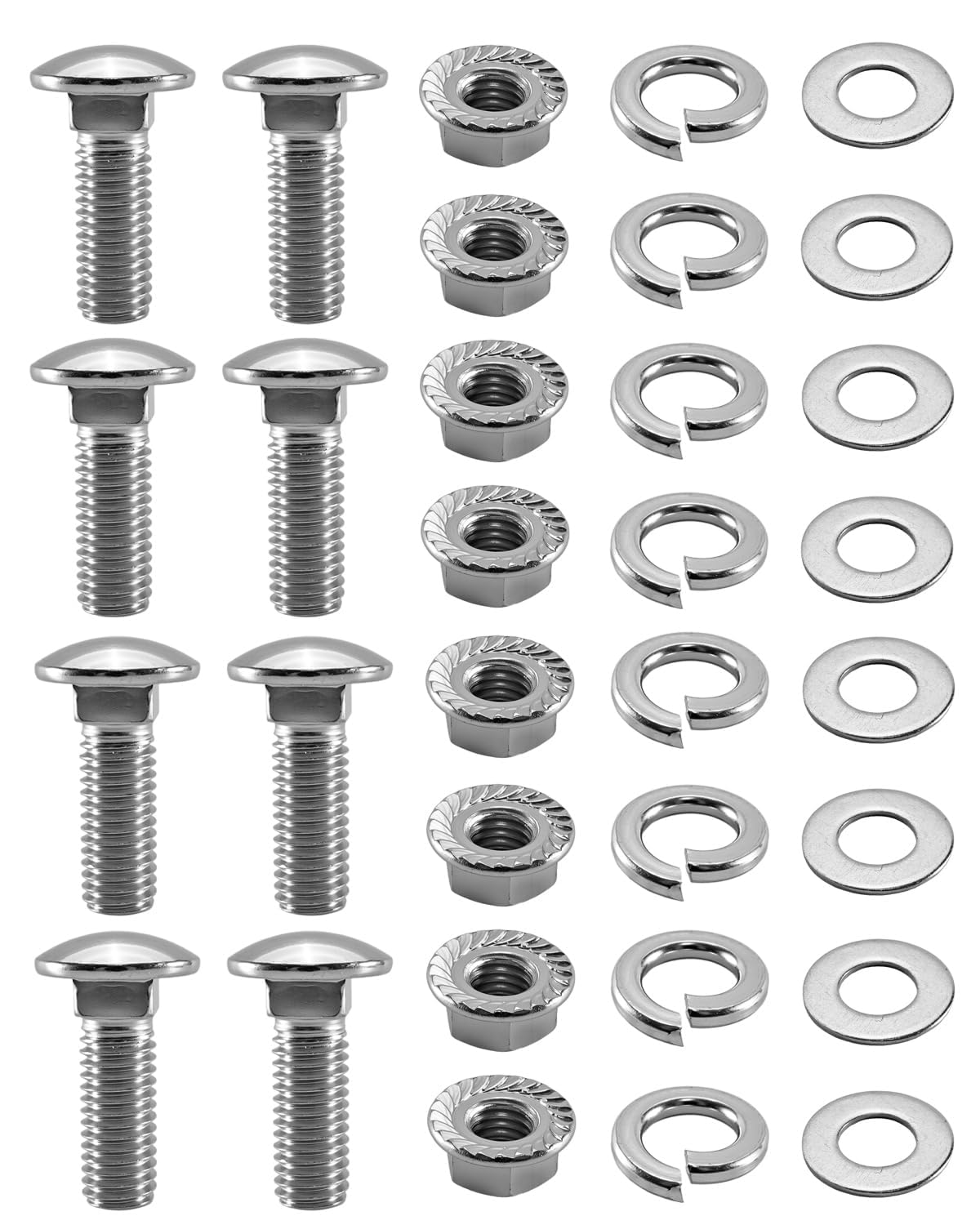 JUFWKO packaged 32-piece bumper bolt kit showing complete hardware set and organized layout
